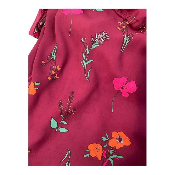 Donna Morgan Women's Bordeaux Electric Pink Multi Floral HighLow Dress size 12 - Picture 10 of 16